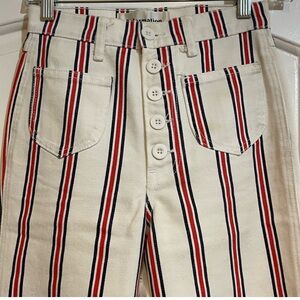 Striped Button-Fly Pants